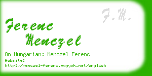 ferenc menczel business card